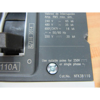Siemens NFK3B110 110A Circuit Breaker NFK3B110L - New No Box