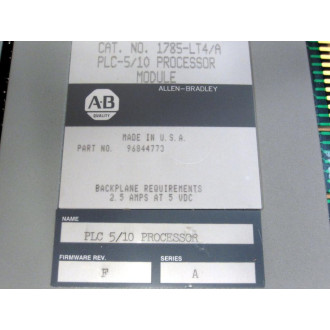 Allen Bradley 1785-LT4 Module PLC-510 Ser.A FW Rev.F - Used
