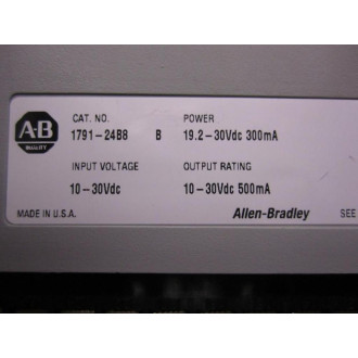 Allen Bradley 1791-24B8 IO Module 179124B8 WO Covers - Used