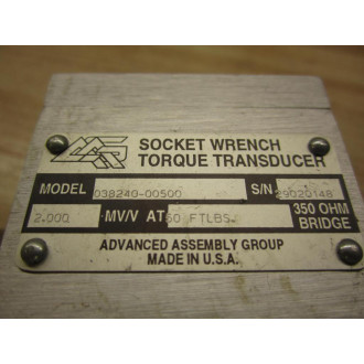 AAG 038240-00500 Socket Wrench Torque Transducer 03824000500 - New No Box