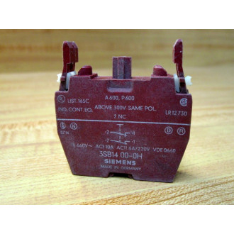 Siemens 3SB1400-0H Contact Block 3BS14000H - Used
