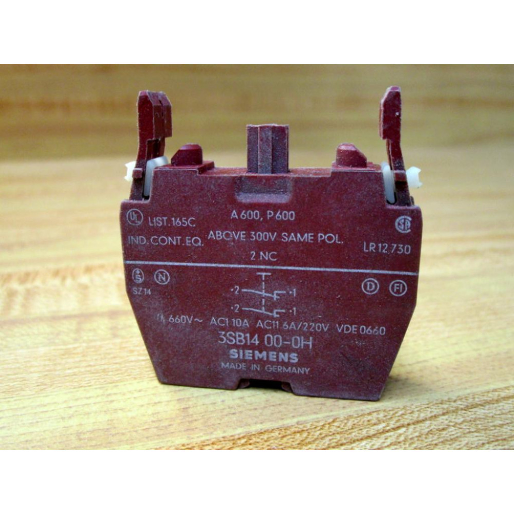 Siemens 3SB1400-0H Contact Block 3BS14000H - Used