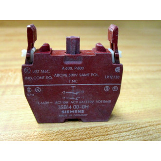 Siemens 3SB1400-0H Contact Block 3BS14000H - Used