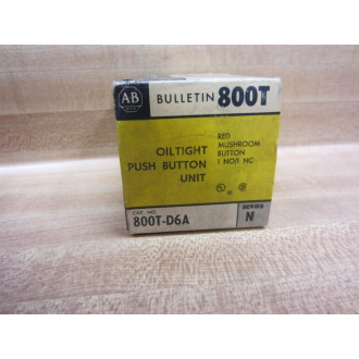 Allen Bradley 800T-D6A Push Button 800TD6A Series N