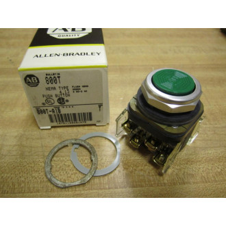 Allen Bradley 800T-A1B Push Button 800TA1B Green W(2) 800T-XA Series T
