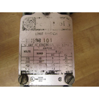 General Electric CR115GB101 Roller Limit Switch WRoller Lever - Used