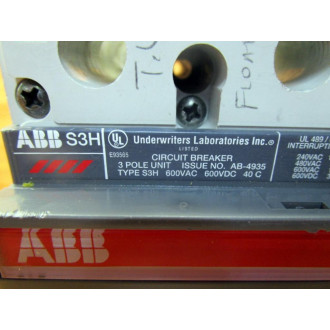 ABB S3H125TCCAS4 Circuit Breaker Cracked Housing - Used
