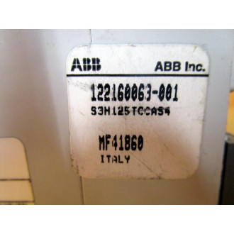 ABB S3H125TCCAS4 Circuit Breaker Cracked Housing - Used