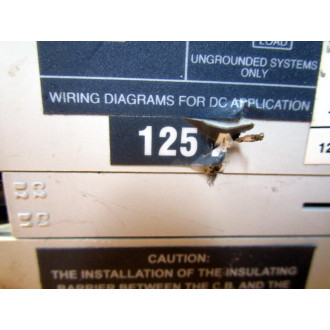 ABB S3H125TCCAS4 Circuit Breaker Cracked Housing - Used