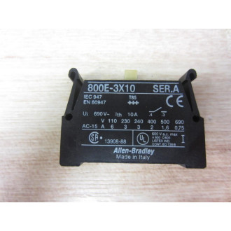 Allen Bradley 800E-3X10 Contact Block 800E3X10 Green (Pack of 3) - Used