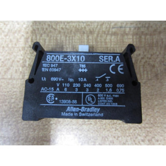 Allen Bradley 800E-3X10 Contact Block 800E3X10 Black (Pack of 4) - Used
