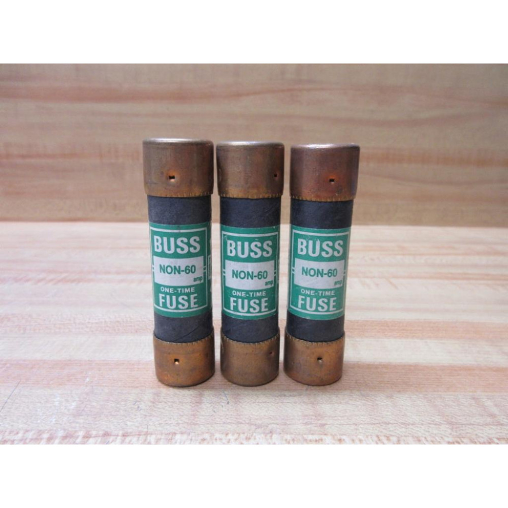 Buss NON-60 Bussmann Fuse Cross Ref 4XF97 (Pack of 3) - New No Box