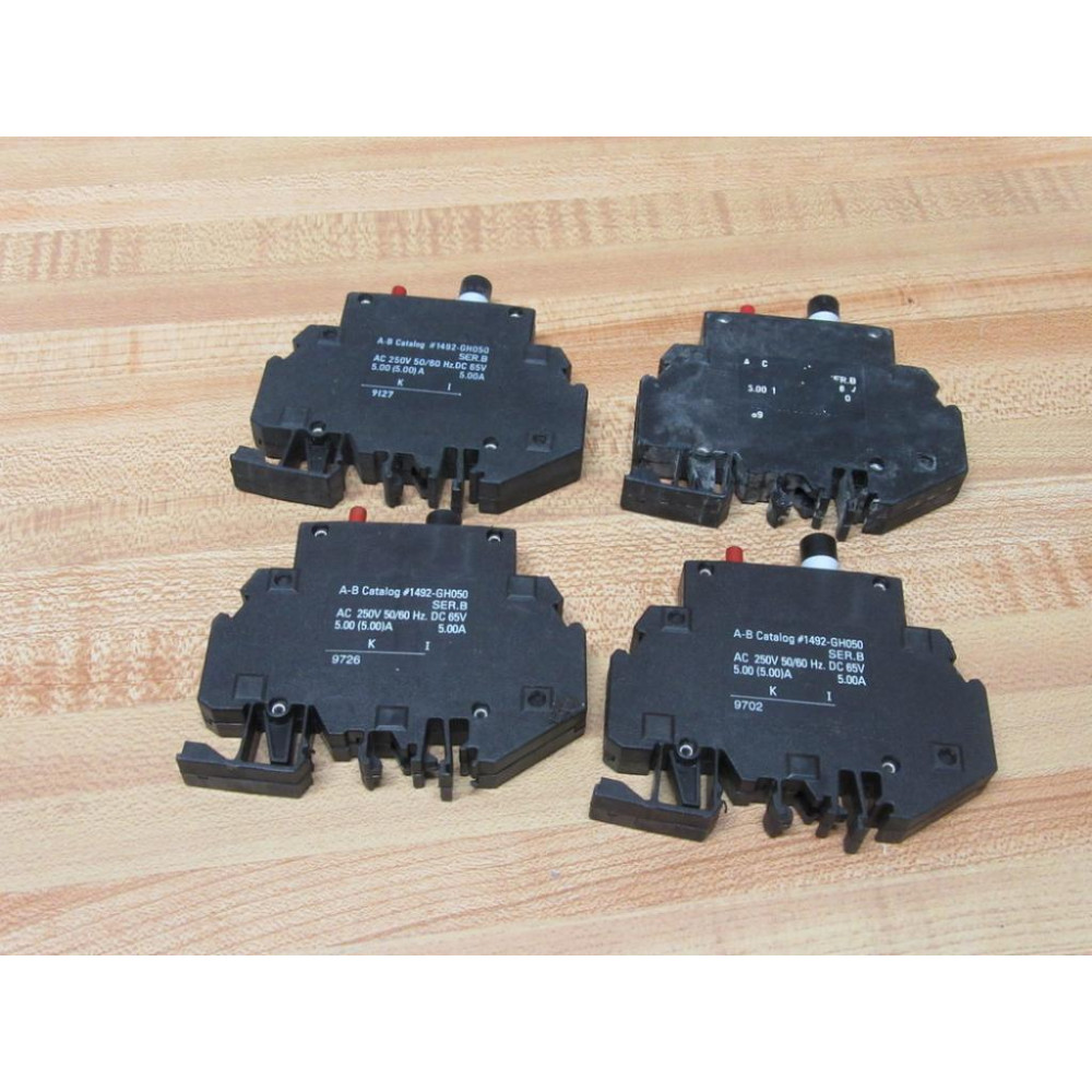 Allen Bradley 1492-GH050 5A Circuit Breaker 1492GH050 (Pack of 4) - Used
