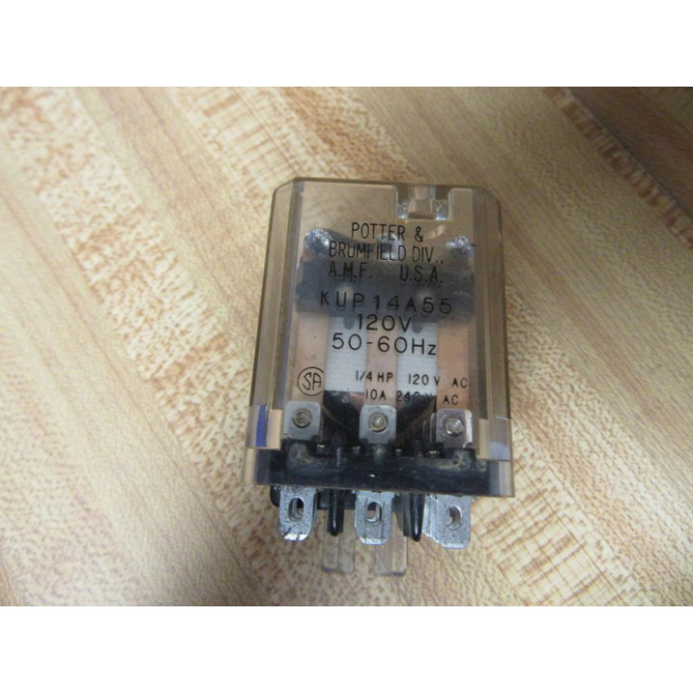 Potter & Brumfield KUP-14A55-120V AC Relay KUP-14A55-120VAC 14HP - Used