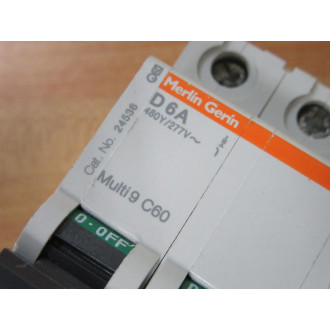 Merlin Gerin 24536 Square D Breaker 6A MG24536 Schneider Small Crack - Used