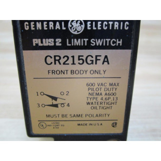 General Electric CR215GFA Limit Switch WLever & Operating  Head CR215GH32 - Used