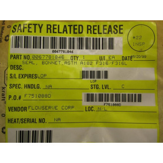 Flowserve 0067781846 Gasket Seal Kit