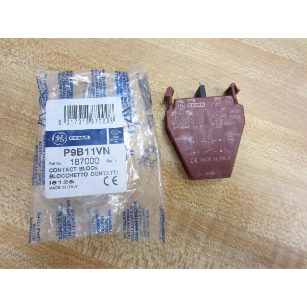 General Electric P9B11VN GE Cema Contact Block 187000