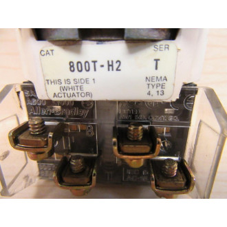 Allen Bradley 800T-H2B Switch 800TH2B W800T-XA Contact Block - Used