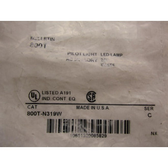 Allen-Bradley 800T-N319W Light Bulb 800TN319W 24VACDC