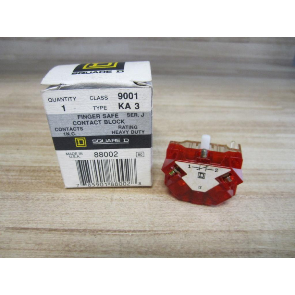 Square D 9001-KA3 Contact Block 88002 Series JRed