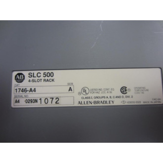 Allen Bradley 1746-A4 4-Slot Rack 1746A4 Ser A Black Metal Housing - New No Box