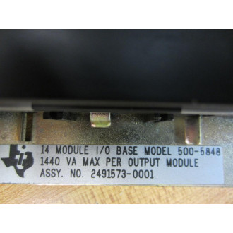 Texas Instruments 500-5848 14-Slot IO Mod Rack 2491573-0001 - Used