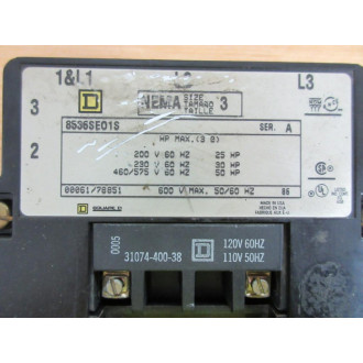 Square D 8536SEO1S Starter 8536SE01S - Used