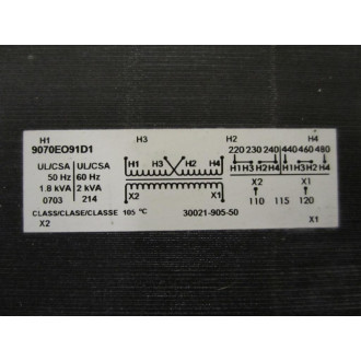 Square D 9070EO91D1 Transformer