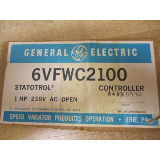 General Electric 6VFWC2100 Motor Control - New No Box