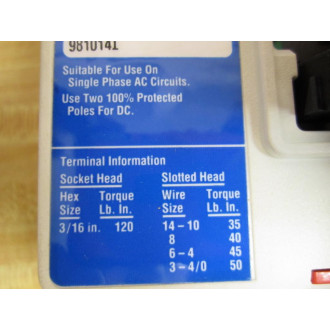 Cutler Hammer FDB3100 Eaton Circuit Breaker