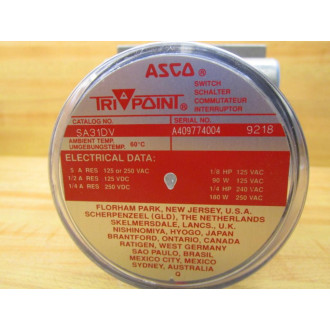 Asco SA31DV Temperature Pressure Switch