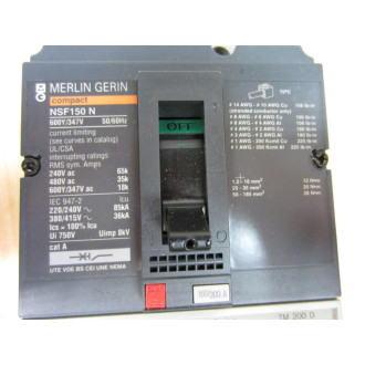 Merlin Gerin NSF150 N Circuit Breaker NSF150N - Used