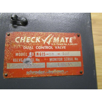 Schrader Bellows N615-98-106 Dual Control Valve N61598106 - Used