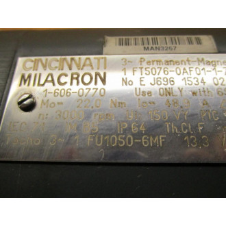 Cincinnati Electrosystems 1 FT5076-0AF01-1-Z Magnet Motor 1FT50760AF011Z - Used