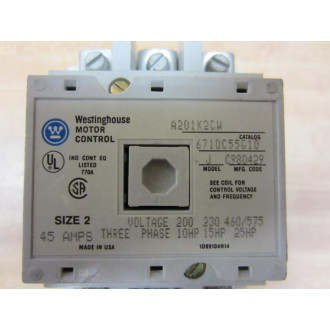 Westinghouse A201K2CW Contactor Model J - New No Box