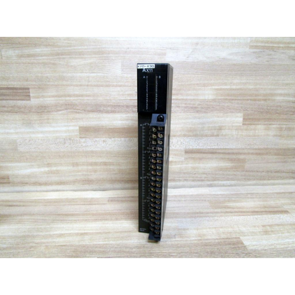 Mitsubishi AX11 Input Module Missing Side Panel & Screw Terminal - Used