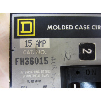 Square D FH36015 Molded Case Circuit Breaker - Used