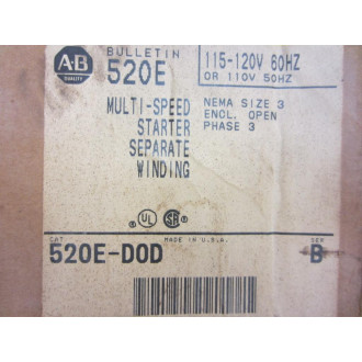 Allen Bradley 520E-DOD Multi-Speed Starter Series B 520E-D0D