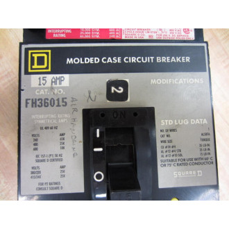 Square D FH36015 Molded Case Circuit Breaker - Used