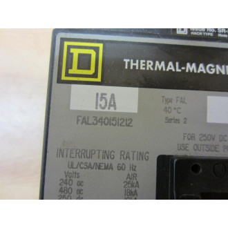 Square D FAL340151212 Thermal Magnetic Circuit Breaker Series 2