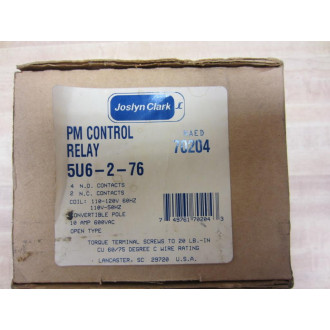Joslyn Clark 5U6-2-76 5U6276 PM Control Relay