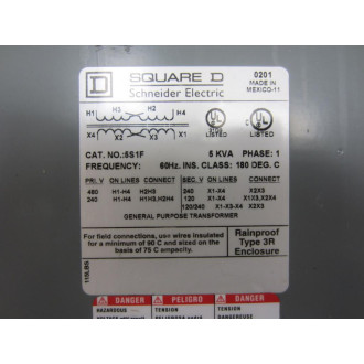 Square D 5S1F Transformer Dry - New No Box
