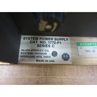 Allen Bradley 1772-P1 System Power Supply 1772P1 Series C - Used
