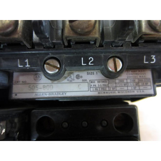 Allen Bradley 505-BOD Series C Reversing Starter 505-B0D - Used