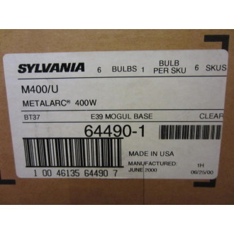 Sylvania M400U Metalarc 400W H.I.D Clear Metal Halide Lamp BT37 (Pack of 6)