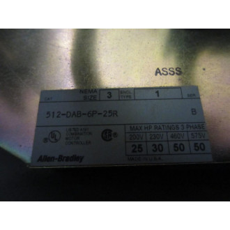 Allen Bradley 512-DAB-6P-25R Disconnect Switch - New No Box