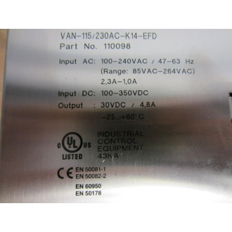 Pepperl + Fuchs 110098 Power Supply VAN-115230AC-K14-EFD
