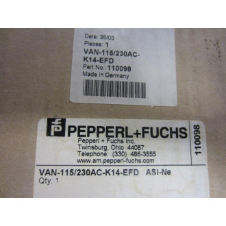 Pepperl + Fuchs 110098 Power Supply VAN-115230AC-K14-EFD