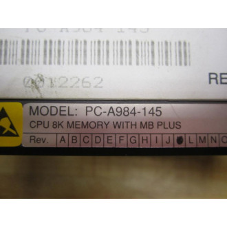 AEG Modicon PC-A984-145 CPC Module 0012262 Rev. K - Used